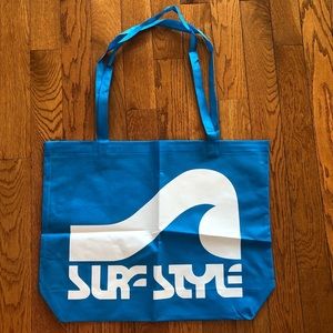 NEW Surf Style Oversized Tote Bag Blue Vintage Logo